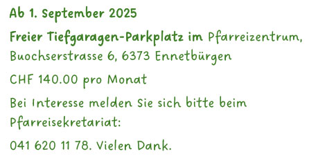 Web Freier Tiefgaragenplatz ab 09