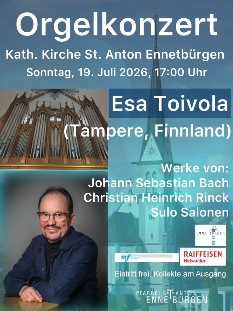 Orgelkonzert mit Esa Toivola von Tampere (Finnland)